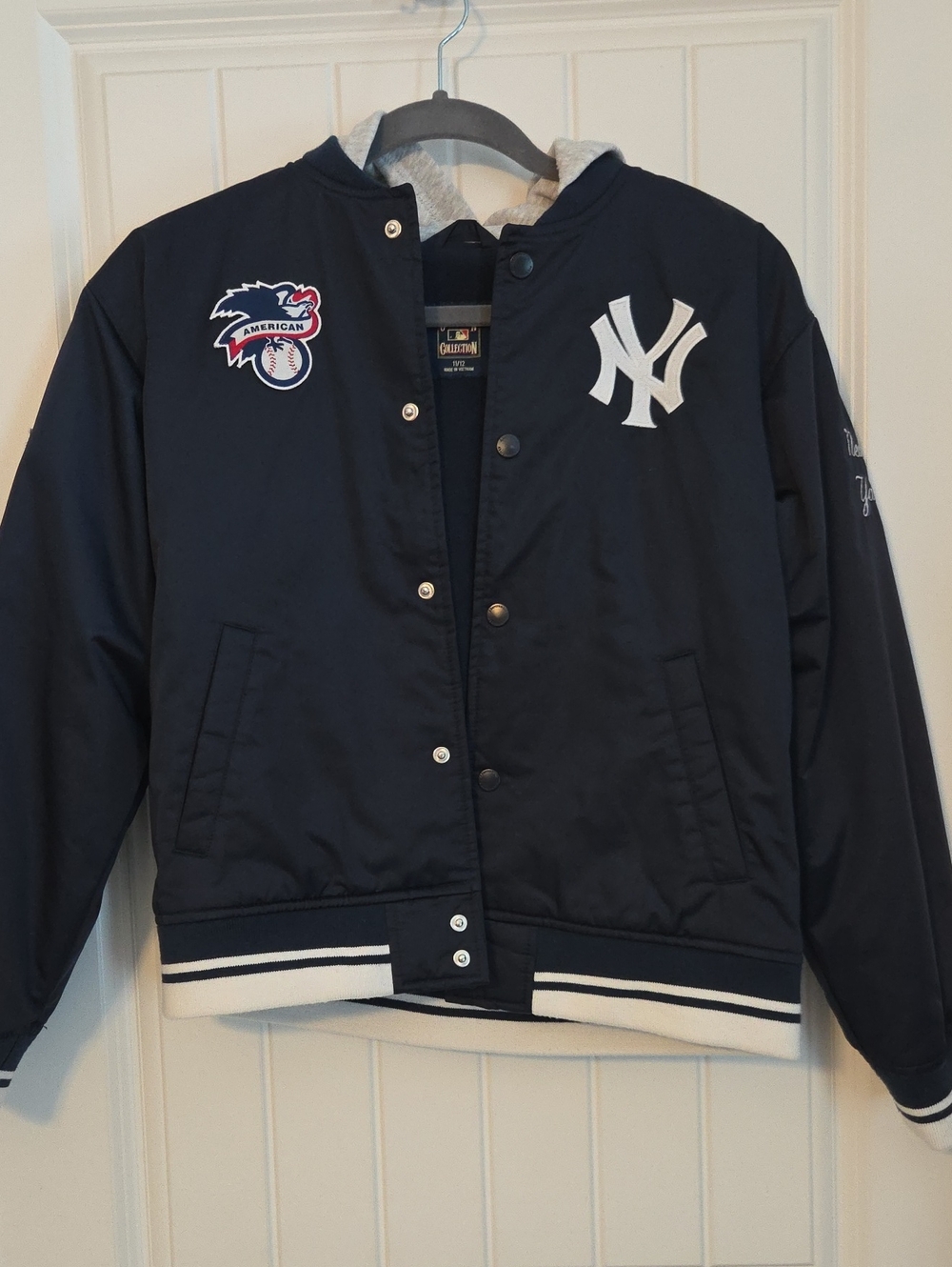 Youth Navy Baseball Jacket with Team Logo